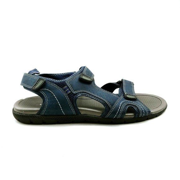 Lands End Mens Strappy Hook &‎ Loop Sandal Navy 13D - Picture 1 of 10